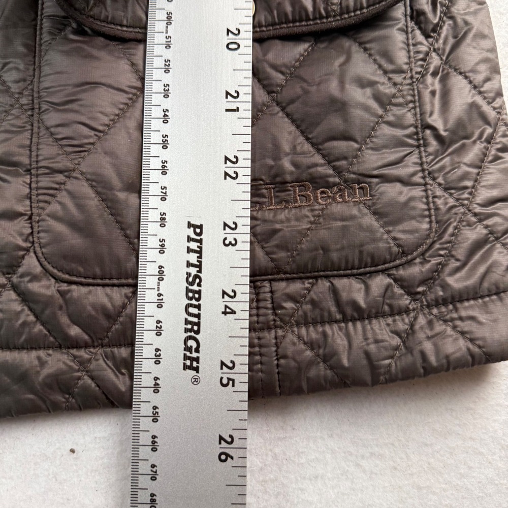LL Bean Womens XS Quilted Field Jacket Brown Thinsulate Fleece Lined 0HMS6 - Picture 7 of 7